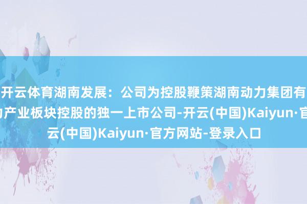 开云体育湖南发展：公司为控股鞭策湖南动力集团有限公司当今在动力产业板块控股的独一上市公司-开云(中国)Kaiyun·官方网站-登录入口