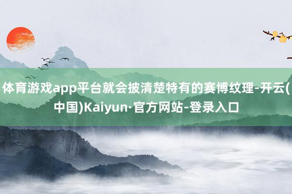 体育游戏app平台就会披清楚特有的赛博纹理-开云(中国)Kaiyun·官方网站-登录入口