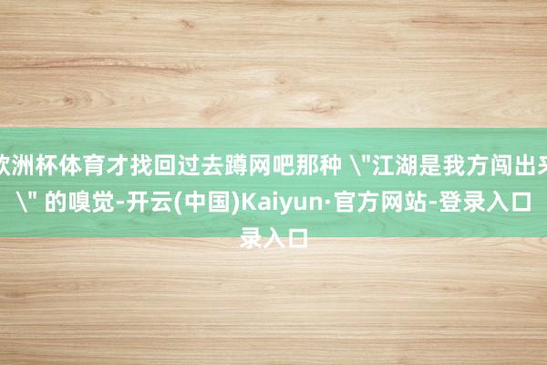 欧洲杯体育才找回过去蹲网吧那种 